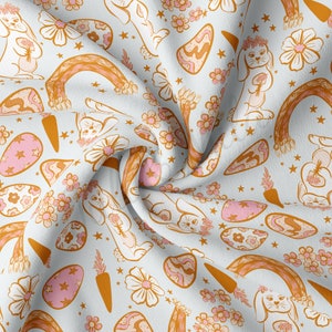 DBP Fabric Double Brushed Polyester Fabric by the Yard DBP Jersey Stretchy Soft Polyester Stretch Fabric DBP1382 Easter