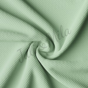 Pastel green Liverpool Bullet Textured Fabric by the yard 4 Way Stretch Solid-Strip Half Yard Thick Knit Jersey Liverpool Fabric forBows