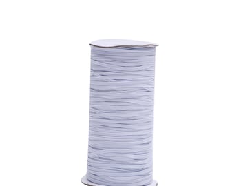 130 Yards Roll White 1/8 inch Elastic Roll - Elastic for Face Mask - Skinny Elastic by the yard Thin Elastic for Face Mask 3 mm Rope Cord