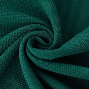 Forest green Liverpool Bullet Textured Fabric by the yard 4 Way Stretch Solid Strip Half Yard Thick Knit Jersey Fabric for Bows