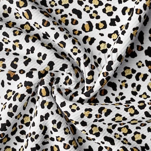 Cheetah Leopard Liverpool Bullet Textured Fabric by the yard 4Way Stretch Solid Strip Thick Knit Jersey Liverpool Fabric AA184  TBP102