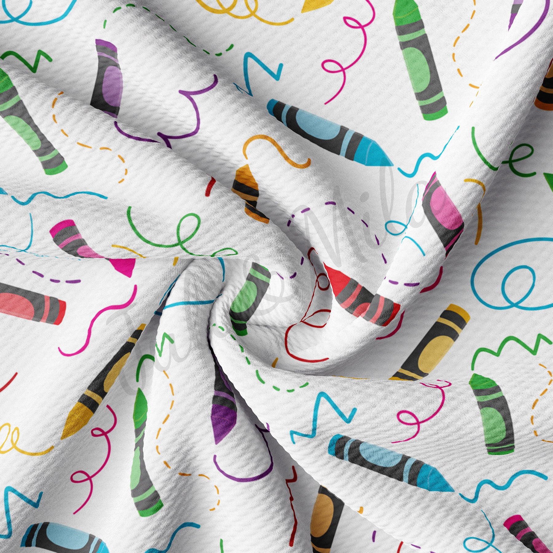 Back to School Printed Liverpool Bullet Textured Fabric by the