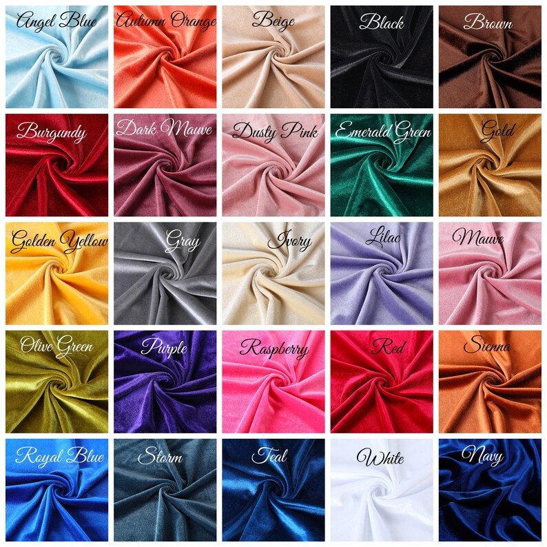 Red Stretchy Velvet Fabric by the Yard Stretch Fabrics Etsy