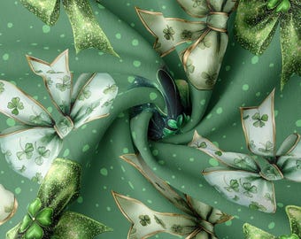 Tela DBP de poliéster doblemente cepillado, cortada a medida. Tela elástica de punto DBP para el Día de San Patricio, 1 yarda (DBP3127).