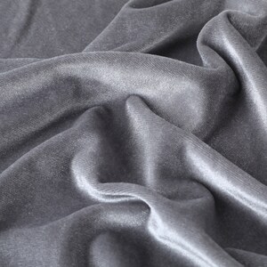 Gray Stretchy Velvet Fabric by the Yard Stretch Fabrics Polyester ...