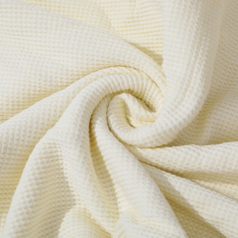 97 percent Cotton 3 percent Spandex Waffle Cotton Fabric by the yard Waffle Knit Stretchy Fabric image 7