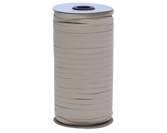 Beige 1/4 inch Elastic for Sewing Face Mask Skinny Elastic by the yard Thin Braided Elastic 6mm Elastic Band Rope Cord Flat Flat Strap