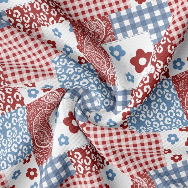 Printed Liverpool Bullet Textured Fabric by the yard  AA2610 Patriotic 4th of July