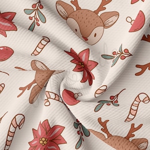 Tissu de Noël texturé Liverpool Bullet par mètre Tissu Liverpool en jersey épais à rayures unies extensible dans 4 directions AA2061 Noël