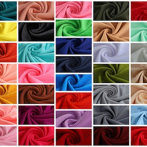 Liverpool Bullet Textured Fabric by the yard 4 Way Stretch Solid - Strip Half Yard Thick Knit Jersey Liverpool Fabric for Bows