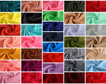 Liverpool Bullet Textured Fabric by the yard 4 Way Stretch Solid - Strip Half Yard Thick Knit Jersey Liverpool Fabric for Bows