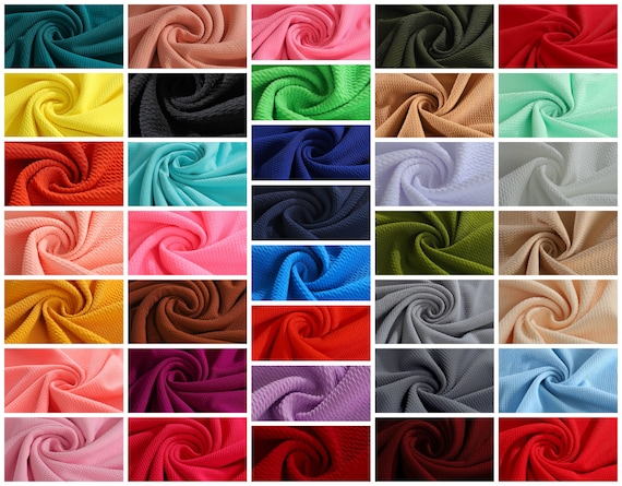 Liverpool Fabric by the yard 4 Way Stretch Solid Bullet Fabric Stretch Fabric  - Strip Half Yard Thick Knit Jersey Liverpool Fabric for Bows