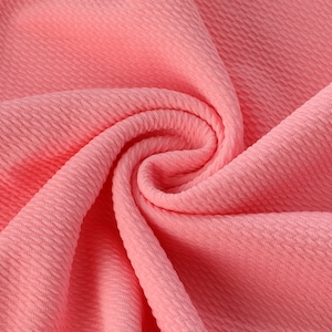 BubbleGum Pink Liverpool Bullet Textured Fabric by the yard 4Way Stretch Solid - Strip Half Yard Thick Knit Jersey Liverpool Fabric for Bows