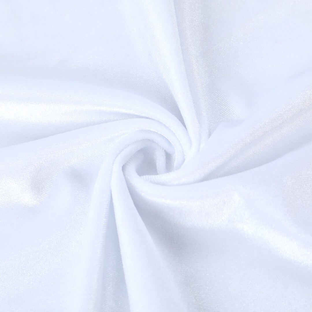 White Velvet Stretchy Velvet Fabric by the Yard Stretch Fabrics