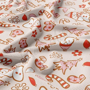 Tissu de Noël texturé Liverpool Bullet par mètre Tissu Liverpool en jersey épais à rayures unies extensible dans 4 directions AA2076 Noël