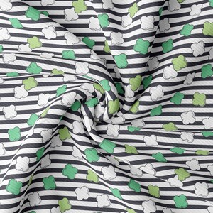Tessuto a costine tagliato a misura Jersey a coste Tessuto elasticizzato in poliestere morbido elastico 1 Yard RBK2268 Giorno di San Patrizio