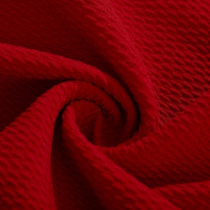 Maroon Liverpool Bullet Textured Fabric by the yard 4 Way Stretch Solid - Strip Half Yard Thick Knit Jersey Liverpool Fabric for Bows
