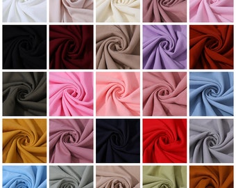Waffle Fabric by the yard Waffle Knit Stretchy Fabric Stretchy Waffle Fabric Polyester Spandex 60 inches wide Solid Colors
