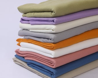 Waffle Fabric by the yard Waffle Knit Fabric Stretchy Waffle Polyester Spandex 60 inches wide Solid Colors 220GSM