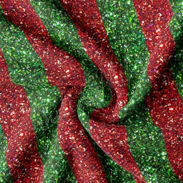 Christmas Printed Liverpool Bullet Textured Fabric by the yard 4Way Stretch Solid Strip Thick Knit Jersey Liverpool Fabric AA869