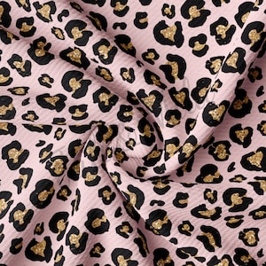 Cheetah Leopard Liverpool Bullet Textured Fabric by the yard 4Way Stretch Solid Strip Thick Knit Jersey Liverpool Fabric AA176  TBP102