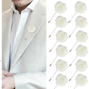 Ivory Lapel Pin, Lapel Pin,  Flower Lapel Pin, Wedding Lapel Pin, Men Lapel Pin, Lapel Flower, Wedding Boutonniere, Gift, Men&#39;s Lapel