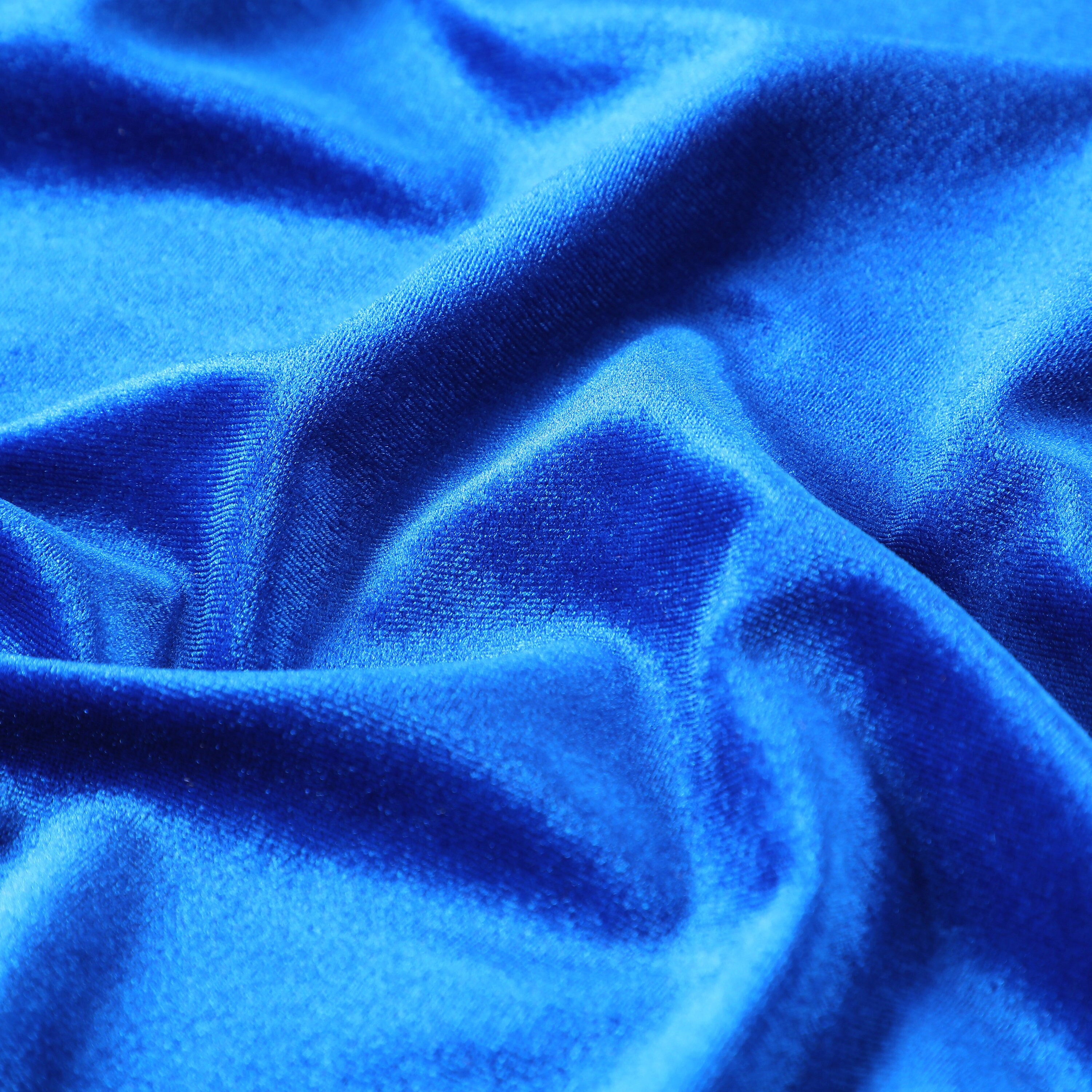 Royal Blue Stretchy Velvet Fabric by the Yard Stretch Fabrics Polyester ...