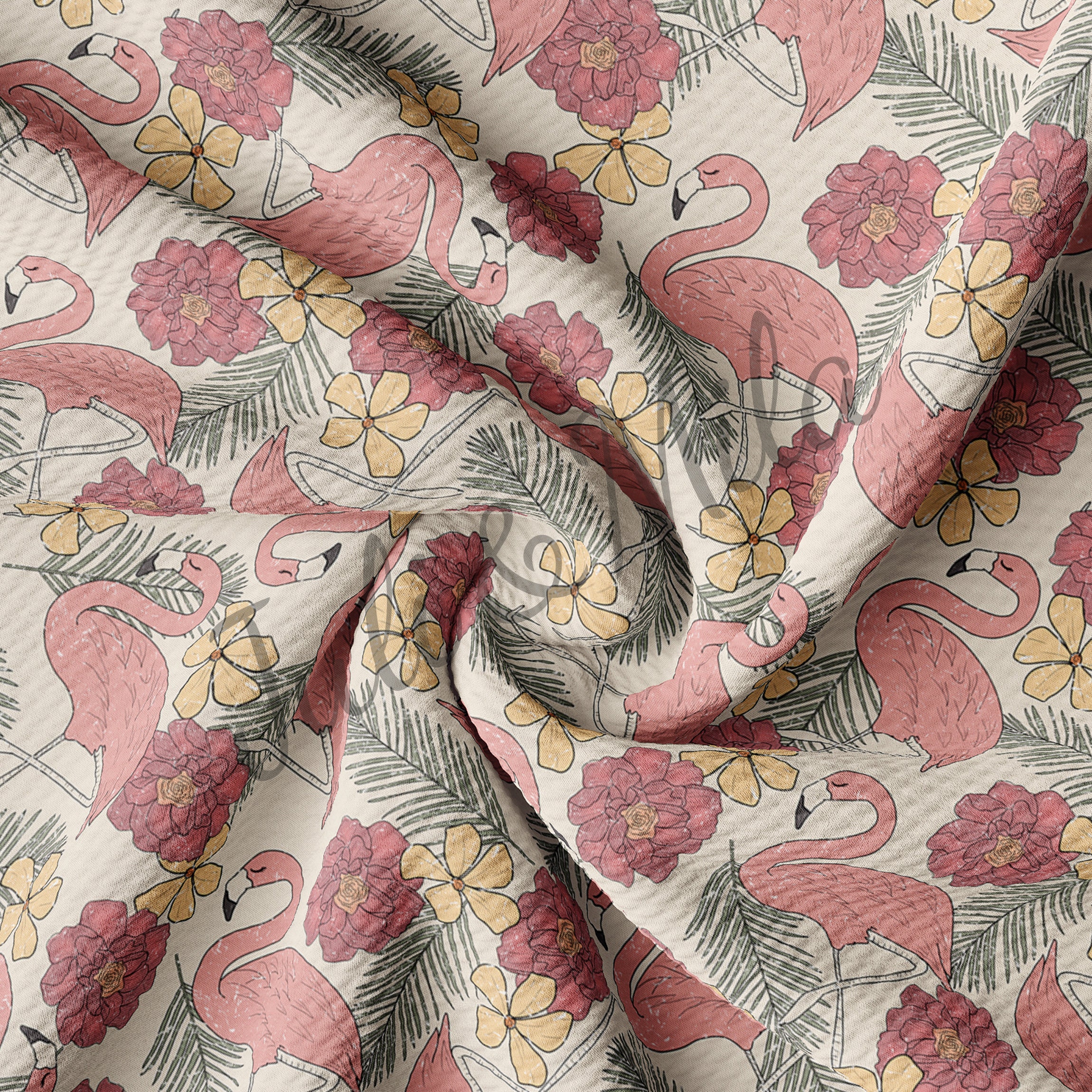 Floral Printed Liverpool Bullet Textured Fabric by the yard 4 Way Str…