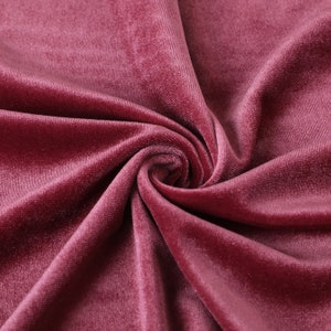 Dark Mauve Stretchy Velvet Fabric by The Yard Stretch Fabrics Polyester Spandex for Scrunchies Clothes Costumes Crafts Bows