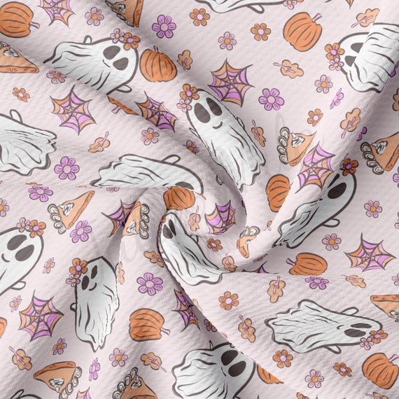 Printed Liverpool Bullet Textured Fabric by the yard 4Way Stretch Solid Strip Thick Knit Liverpool Fabric halloween AA1870