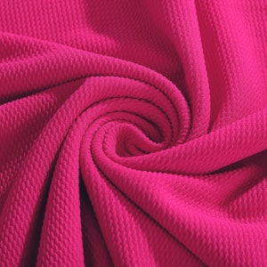 Magenta Liverpool Bullet Textured Fabric by the yard 4 Way Stretch Solid - Strip Half Yard Thick Knit Jersey Liverpool Fabric for Bows
