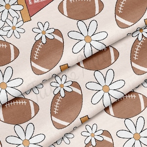 100% Cotton Fabric By the Yard Printed in USA Cotton Sateen -  Cotton football