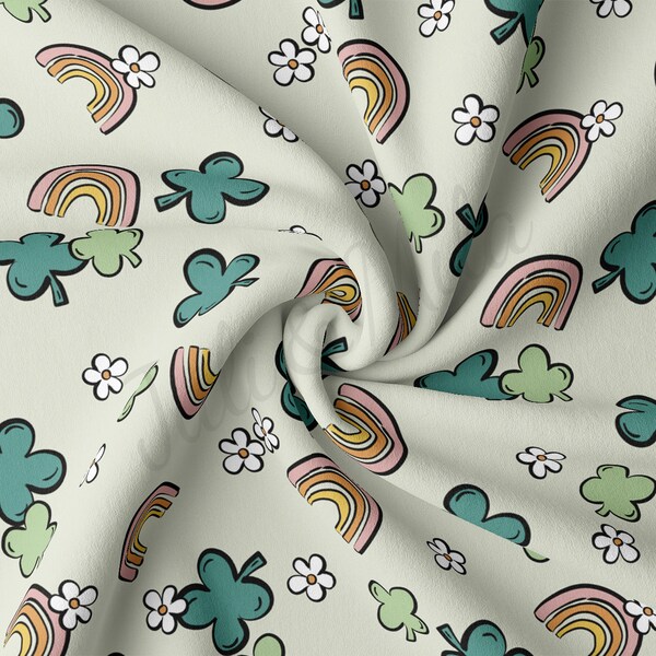 DBP Fabric Double Brushed Polyester Fabric by the Yard DBP Jersey Stretchy Soft Polyester Stretch Fabric DBP2287 St. Patrick's Day