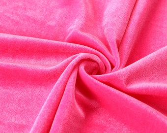 Raspberry Stretchy Velvet Fabric by The Yard Stretch Fabrics Polyester Spandex for Scrunchies Clothes Costumes Crafts Bows