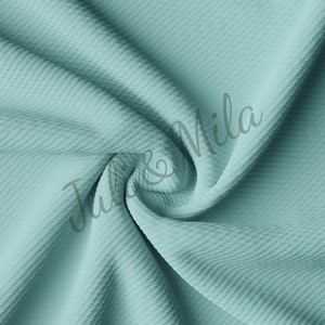 Pastel turquoise Liverpool Bullet Textured Fabric by the yard 4 Way Stretch Solid-Strip Half Yard Thick Knit Jersey Liverpool Fabric forBows