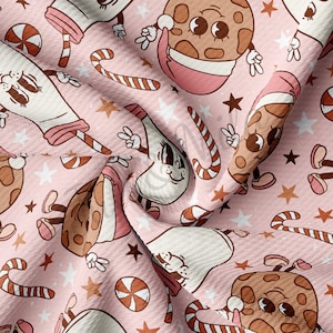 Weihnachten Gedruckt Sterlingsilber Bullet Strukturierter Stoff Schüttgut 4Way Stretch Solid Streifen Dicker Strickjersey Pullover AA1039