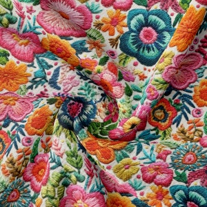Embroidery Floral Printed Liverpool Bullet Textured Fabric by the yard 4Way Stretch Solid Strip Thick Knit Liverpool Fabric AA1801