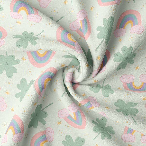 DBP Fabric Double Brushed Polyester Fabric by the Yard DBP Jersey Stretchy Soft Polyester Stretch Fabric DBP2294 St. Patrick's Day