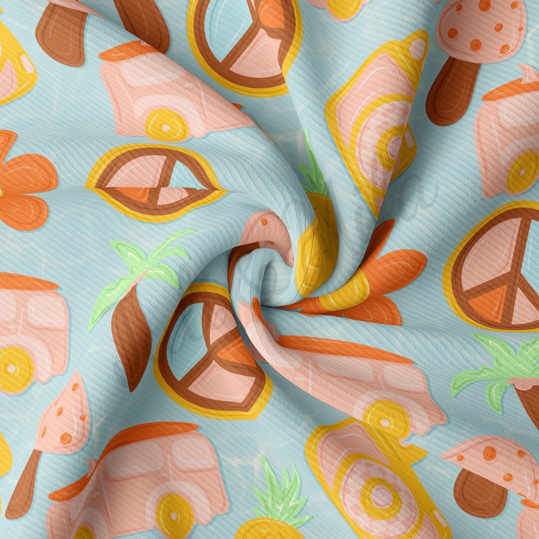 Rib Knit Fabric by the Yard Ribbed Jersey Stretchy Soft Polyester ...