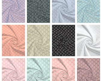 Tela de ojal cortada a medida, tela de ojal de punto floral, tela elástica de ojal, poliéster spandex de ojal de 60 pulgadas de ancho