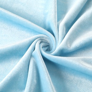 Angel Blue Stretchy Velvet Fabric by The Yard Stretch Fabrics Polyester Spandex for Scrunchies Clothes Costumes Crafts Bows