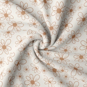 Rib Knit Fabric by the Yard Ribbed Jersey Stretchy Soft Polyester Stretch Fabric 1 Yard RBK2561 Floral