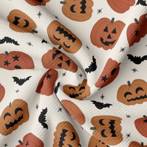 Autumn Fall Halloween Printed Liverpool Bullet Textured Fabric by the yard 4Way Stretch Solid Strip Thick Knit Liverpool Fabric AA1838