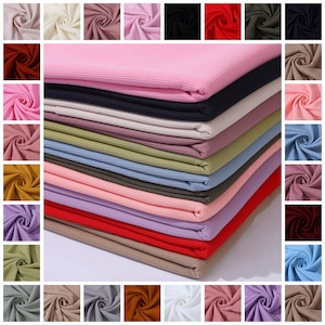 Stretchy Waffle Fabric by the yard, Waffle Knit Fabric, Stretchy Waffle Fabric, Polyester Spandex 60 inches wide Solid Colors