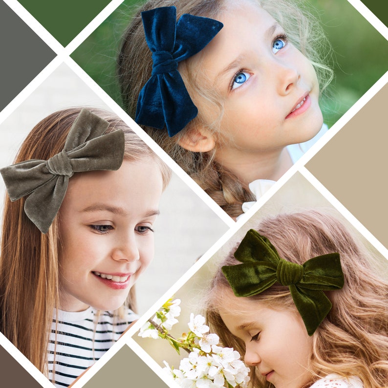 Velvet hair bow clips bows for toddlers girls hair clip Etsy