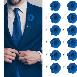 Royal Blue Lapel Pin, Lapel Pin,  Flower Lapel Pin, Wedding Lapel Pin, Men Lapel Pin, Lapel Flower, Wedding Boutonniere, Gift, Men&#39;s Lapel