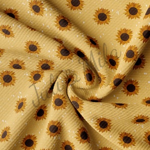 Printed Liverpool Bullet Textured Fabric by the yard 4 Way Stretch Solid Strip Thick Liverpool Fabric  (sunflower) AA42