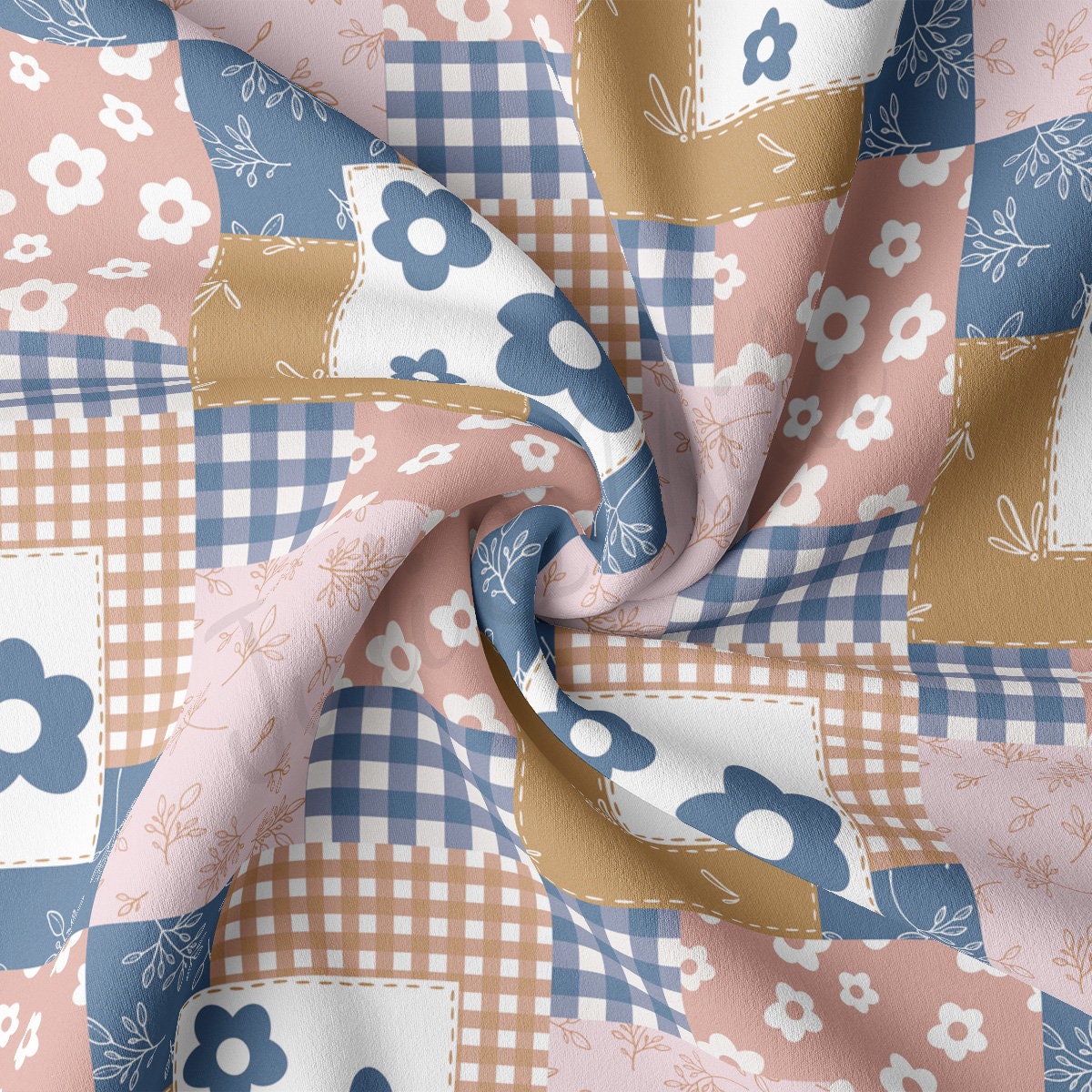 DBP Fabric Double Brushed Polyester Fabric by the Yard DBP Jersey Stretchy Soft Polyester Stretch Fabric DBP2210 Patchwork Floral