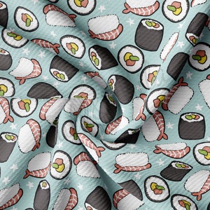 Sushi Liverpool Bullet Textured Fabric by the yard 4Way Stretch Solid Strip Thick Knit Jersey Liverpool Fabric AA490