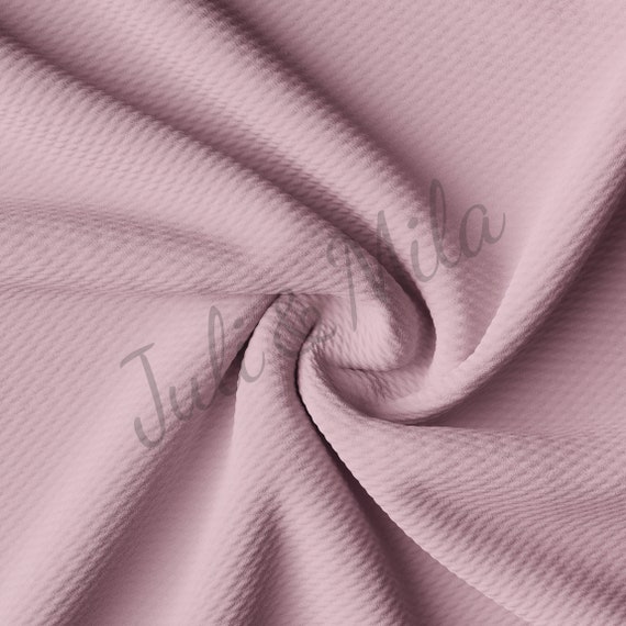 Bleached Mauve Liverpool Bullet Textured Fabric by the yard 4 Way Stretch Solid-Strip Half Yard Thick Knit Jersey Liverpool Fabric for Bows